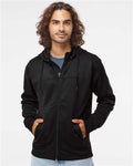 Independent Trading Co. EXP80PTZ Poly-Tech Full-Zip Hooded Sweatshirt - Black - model front