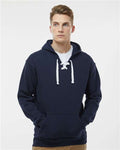 J. America 8830 Men's Sport Lace Hooded Sweatshirt - Navy - model front