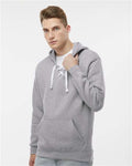 J. America 8830 Men's Sport Lace Hooded Sweatshirt - Oxford - model front