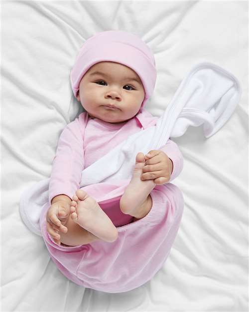 Rabbit Skins 4406 Infant Baby Rib Layette - Pink - model front