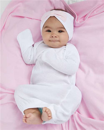 Rabbit Skins 4406 Infant Baby Rib Layette - White - model front