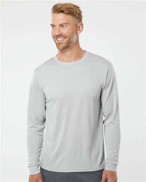 Augusta Sportswear 788 Unisex Nexgen Performance Long Sleeve T-Shirt - Silver - model front