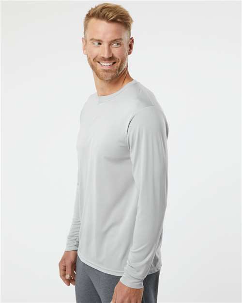 Augusta Sportswear 788 Unisex Nexgen Performance Long Sleeve T-Shirt - Silver - model side