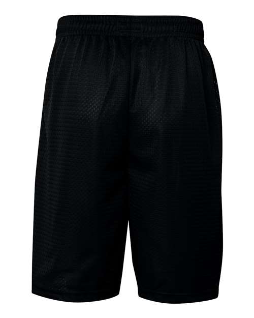 Badger 7219 Men's Pro Mesh 9" Shorts with Pockets - Black - back