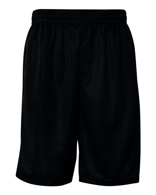 Badger 7219 Men's Pro Mesh 9" Shorts with Pockets - Black - front