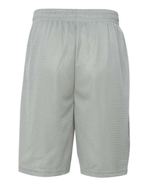 Badger 7219 Men's Pro Mesh 9" Shorts with Pockets - Silver - back