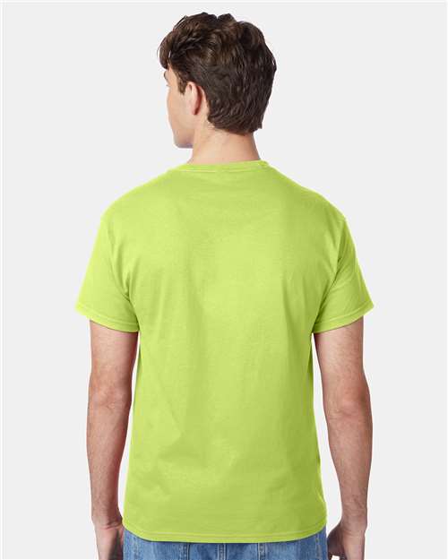 Hanes 5250 Authentic T-Shirt - Safety Green - model back
