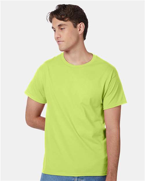 Hanes 5250 Authentic T-Shirt - Safety Green - model front