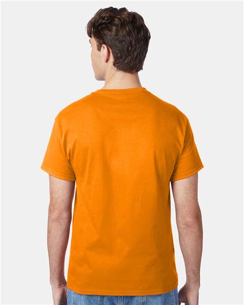 Hanes 5250 Authentic T-Shirt - Safety Orange - model back