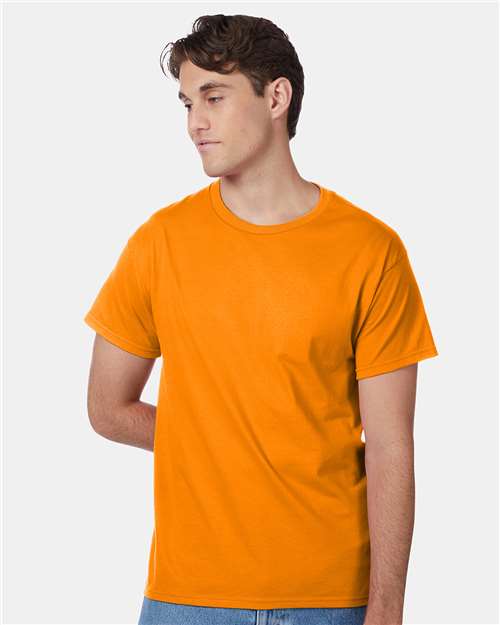 Hanes 5250 Authentic T-Shirt - Safety Orange - model front