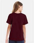 Hanes 5480 Youth Essential-T T-Shirt - Maroon - model back