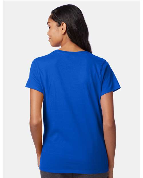 Hanes SL04 Women's Perfect-T T-Shirt - Deep Royal - model back