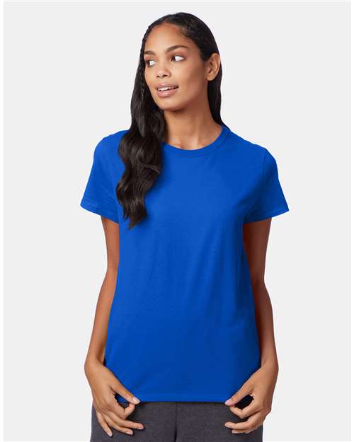 Hanes SL04 Women's Perfect-T T-Shirt - Deep Royal - model front
