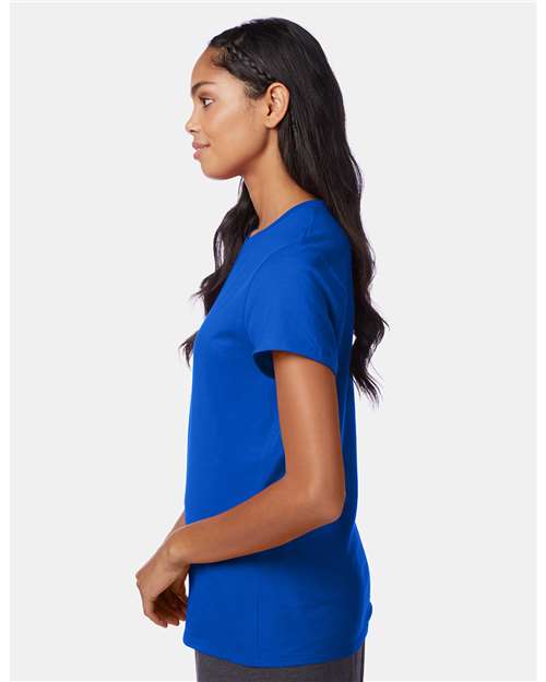 Hanes SL04 Women's Perfect-T T-Shirt - Deep Royal - model side