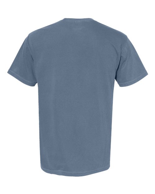 Comfort Colors 6030 Unisex Garment-Dyed Heavyweight Pocket T-Shirt - Blue Jean - back