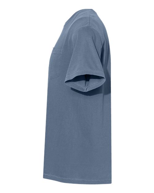 Comfort Colors 6030 Unisex Garment-Dyed Heavyweight Pocket T-Shirt - Blue Jean - side