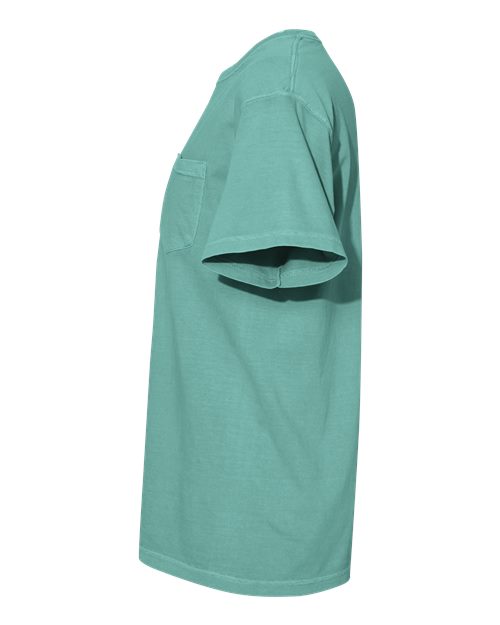 Comfort Colors 6030 Unisex Garment-Dyed Heavyweight Pocket T-Shirt - Seafoam - side
