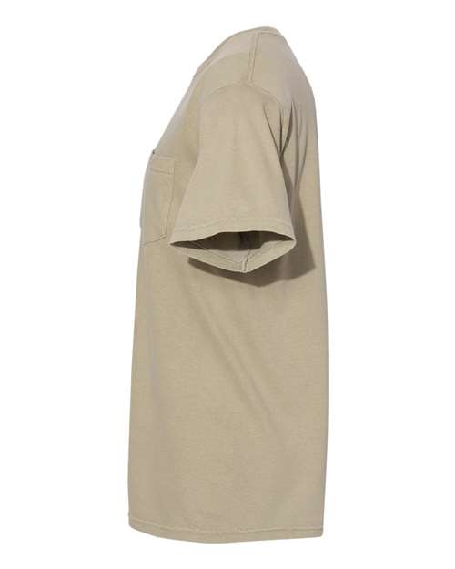 Comfort Colors 6030 Unisex Garment-Dyed Heavyweight Pocket T-Shirt - Khaki - side