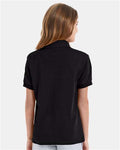 Hanes 054Y Youth EcoSmart Jersey Polo - Black - model back