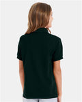 Hanes 054Y Youth EcoSmart Jersey Polo - Deep Forest - model back