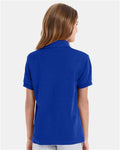 Hanes 054Y Youth EcoSmart Jersey Polo - Deep Royal - model back