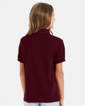 Hanes 054Y Youth EcoSmart Jersey Polo - Maroon - model back