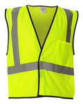 Kishigo 1193-1194 Unisex Economy Single Pocket Hook-and-Loop Mesh Vest - Lime - front