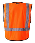 Kishigo 1193-1194 Unisex Economy Single Pocket Hook-and-Loop Mesh Vest - Orange - back
