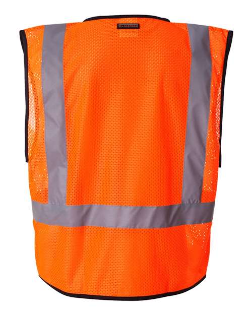 Kishigo 1193-1194 Unisex Economy Single Pocket Hook-and-Loop Mesh Vest - Orange - back