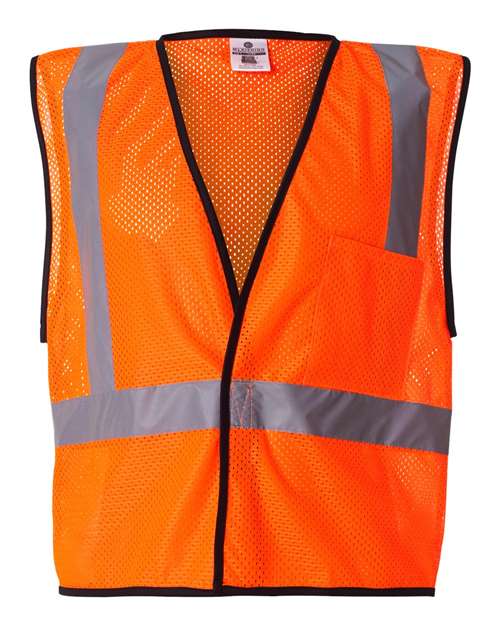 Kishigo 1193-1194 Unisex Economy Single Pocket Hook-and-Loop Mesh Vest - Orange - front