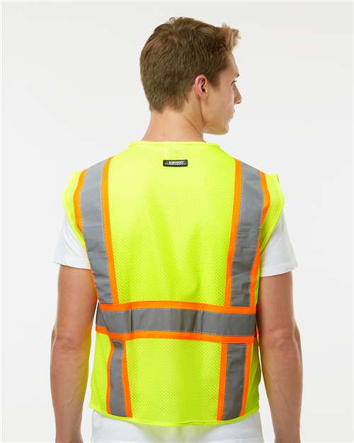Kishigo 1195-1196 Unisex Ultra-Cool Multi-Pocket Vest - Lime - model back