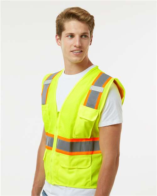 Kishigo 1195-1196 Unisex Ultra-Cool Multi-Pocket Vest - Lime - model side