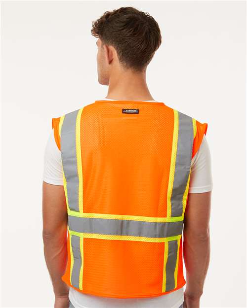 Kishigo 1195-1196 Unisex Ultra-Cool Multi-Pocket Vest - Orange - model back