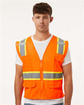 Kishigo 1195-1196 Unisex Ultra-Cool Multi-Pocket Vest - Orange - model front