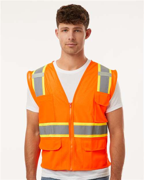 Kishigo 1195-1196 Unisex Ultra-Cool Multi-Pocket Vest - Orange - model front