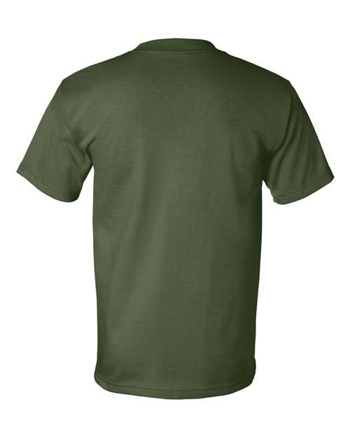 Bayside 5100 Unisex USA-Made Heavyweight T-Shirt - Army - back