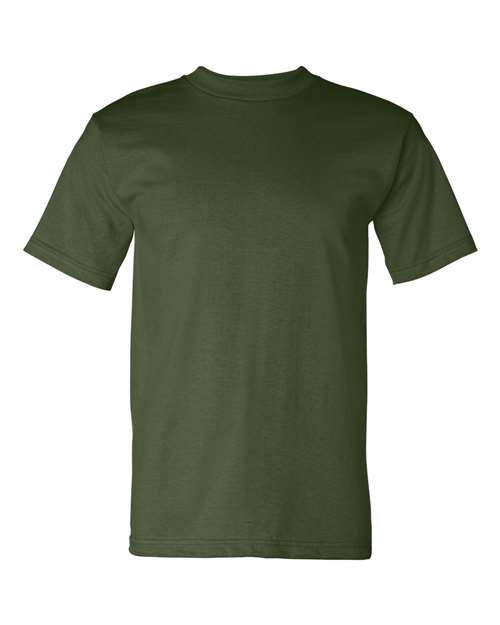 Bayside 5100 Unisex USA-Made Heavyweight T-Shirt - Army - front