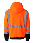 Kishigo JS102-103 Unisex Hi-Vis Full-Zip Hooded Sweatshirt - Orange - back