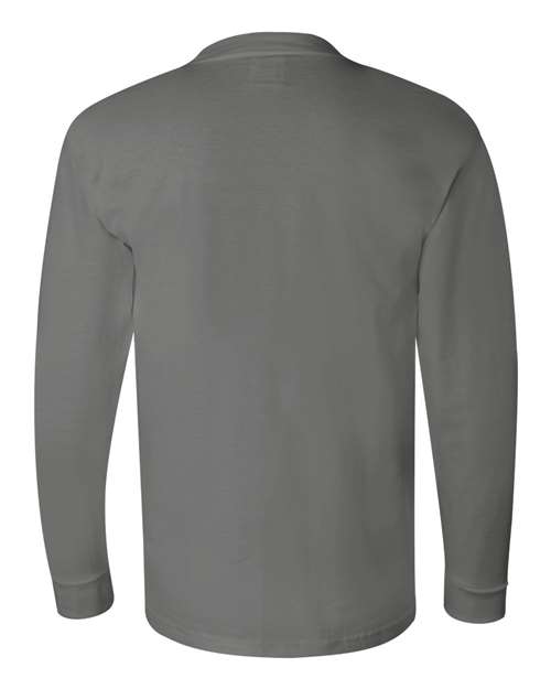 Bayside 6100 Unisex USA-Made Long Sleeve T-Shirt - Charcoal - back
