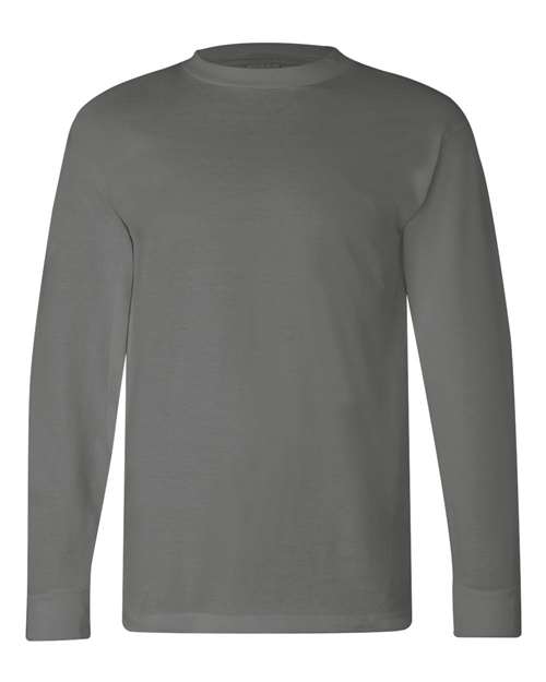 Bayside 6100 Unisex USA-Made Long Sleeve T-Shirt - Charcoal - front
