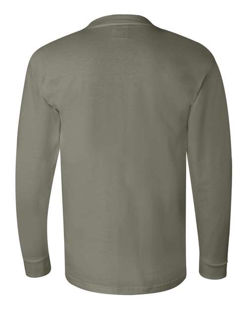 Bayside 6100 Unisex USA-Made Long Sleeve T-Shirt - Safari - back