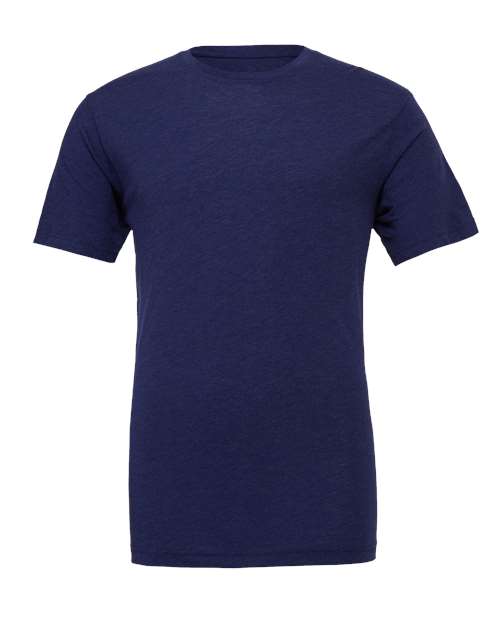 Bella+Canvas 3413 Unisex Triblend Short Sleeve Tee - Navy Triblend - flat front