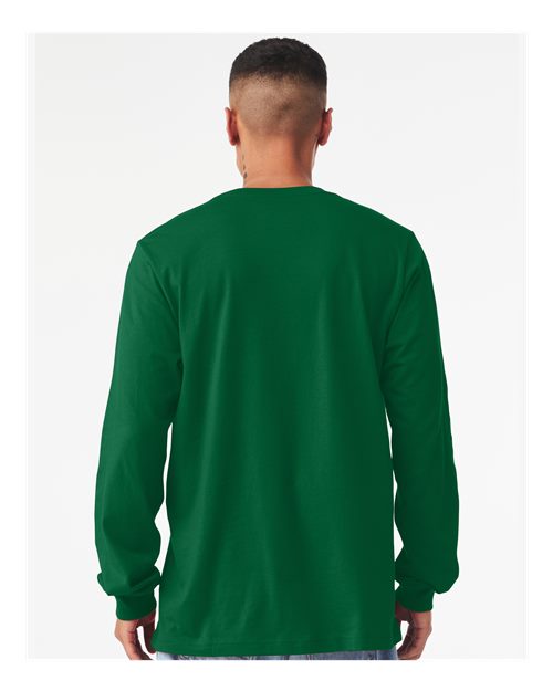 Bella+Canvas 3501 Unisex Jersey Long Sleeve Tee - Kelly - model back