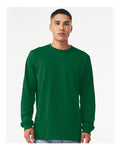 Bella+Canvas 3501 Unisex Jersey Long Sleeve Tee - Kelly - model front