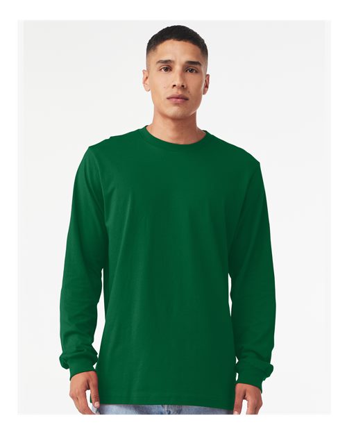 Bella+Canvas 3501 Unisex Jersey Long Sleeve Tee - Kelly - model front