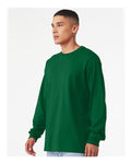 Bella+Canvas 3501 Unisex Jersey Long Sleeve Tee - Kelly - model side