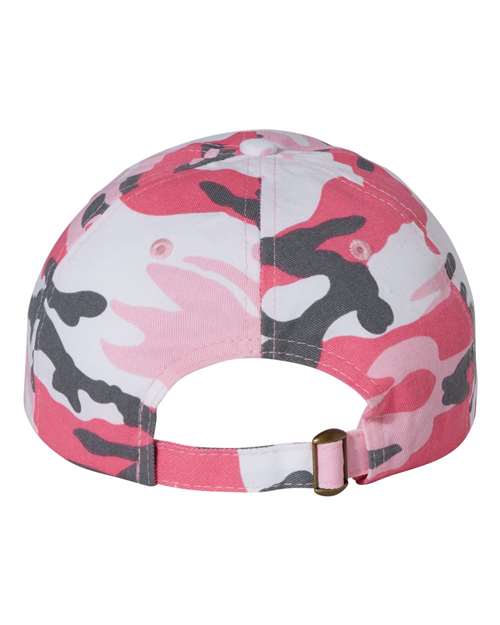 Valucap VC300A Bio-Washed Classic Dad Hat - Pink Camo - back