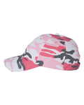 Valucap VC300A Bio-Washed Classic Dad Hat - Pink Camo - side