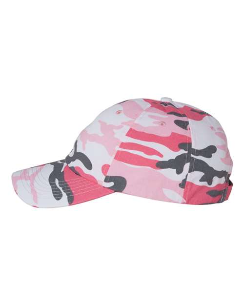 Valucap VC300A Bio-Washed Classic Dad Hat - Pink Camo - side