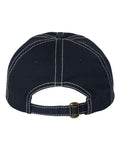 Valucap VC300A Bio-Washed Classic Dad Hat - Navy/ Stone Stitch - back